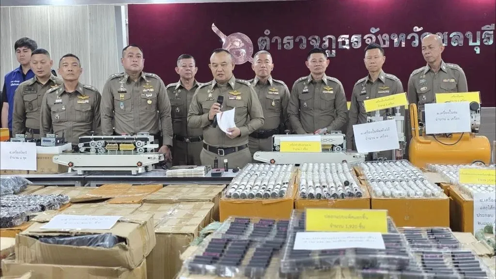 Chonburi Police Raid Major E-Cigarette and Vape Liquid Warehouse Worth Over US$920,000