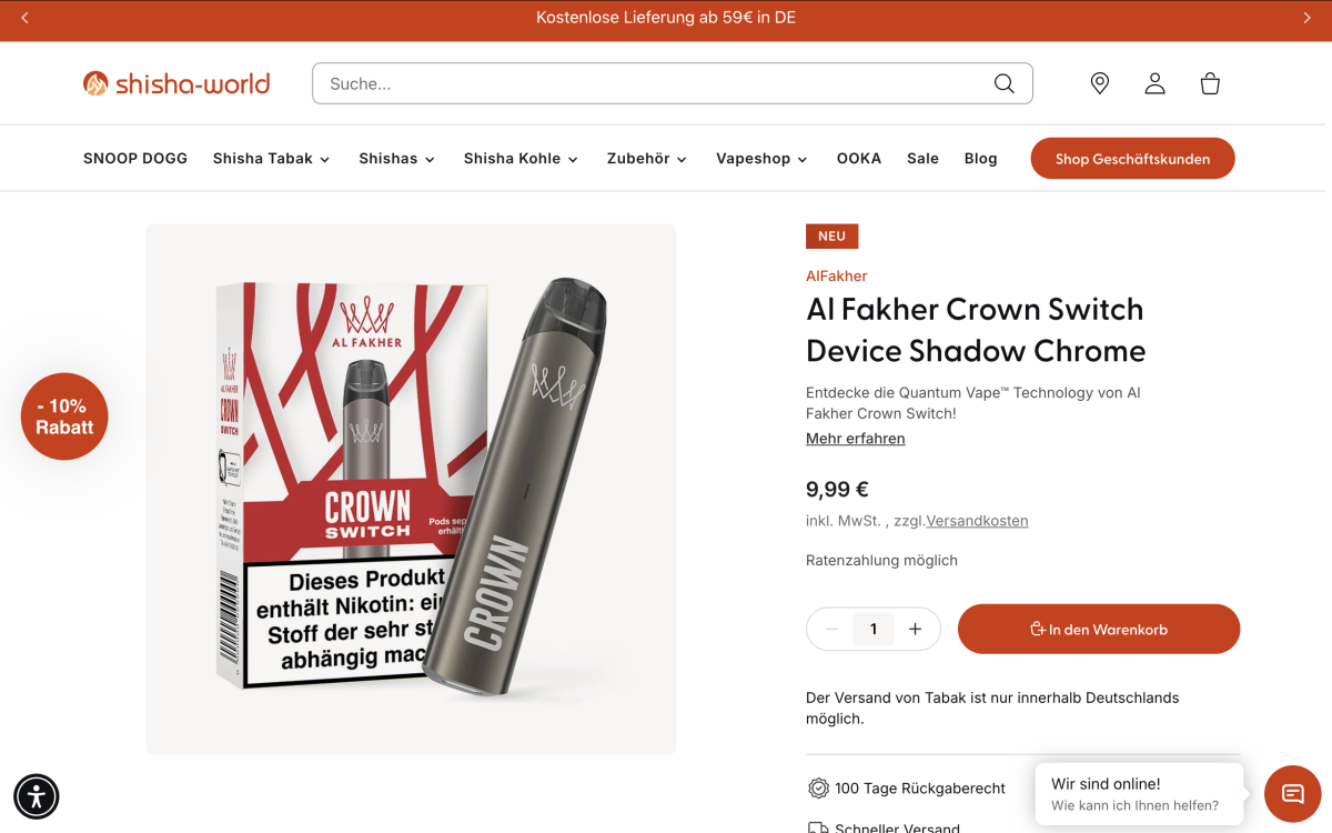 AIR’s Shisha Brand Al Fakher Launches New Pod-Based Vape in Germany, Touting Non-Ceramic Atomization Technology
