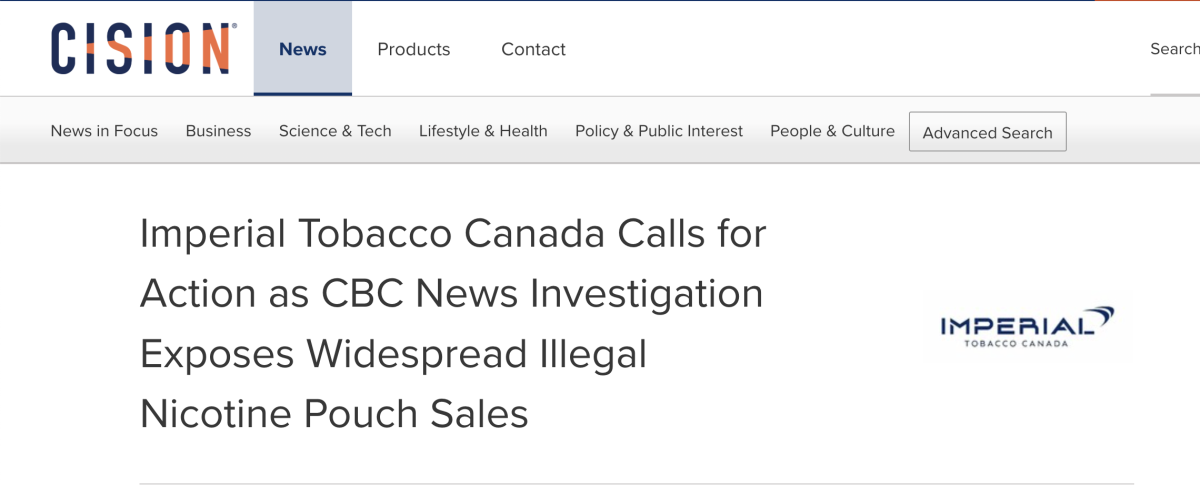 BAT Subsidiary Warns of Surge in Illegal Nicotine Pouches in Canada, Calls for Unified Regulatory Framework