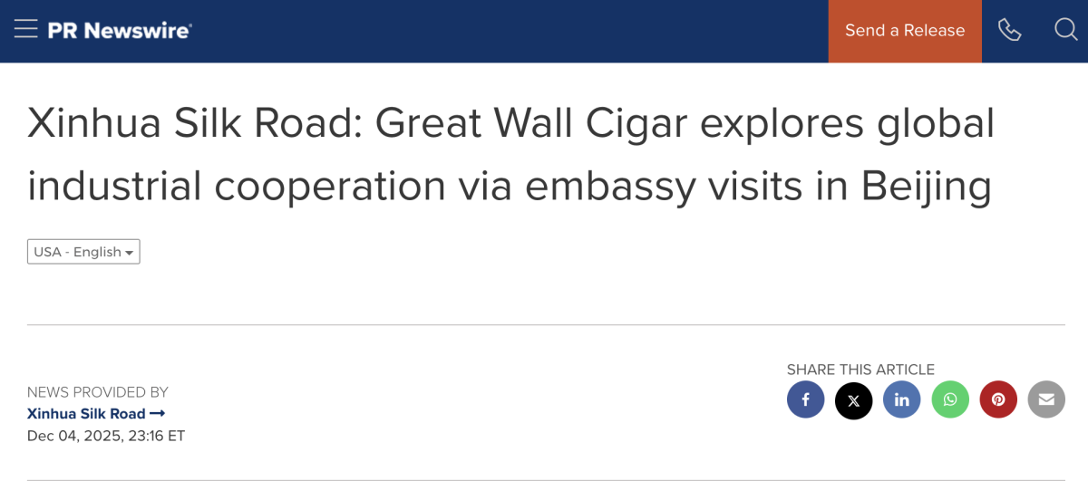 Great Wall Cigar explores global industrial cooperation via embassy visits in Beijing