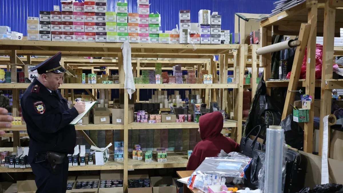 Russian police detain man in Tambov for storage and sale of over 150,000 unlabelled e-cigarettes and e-liquid, fake documents; total value of about 1.265 billion rubles (approximately $1.65 million) - Reuters/AP.