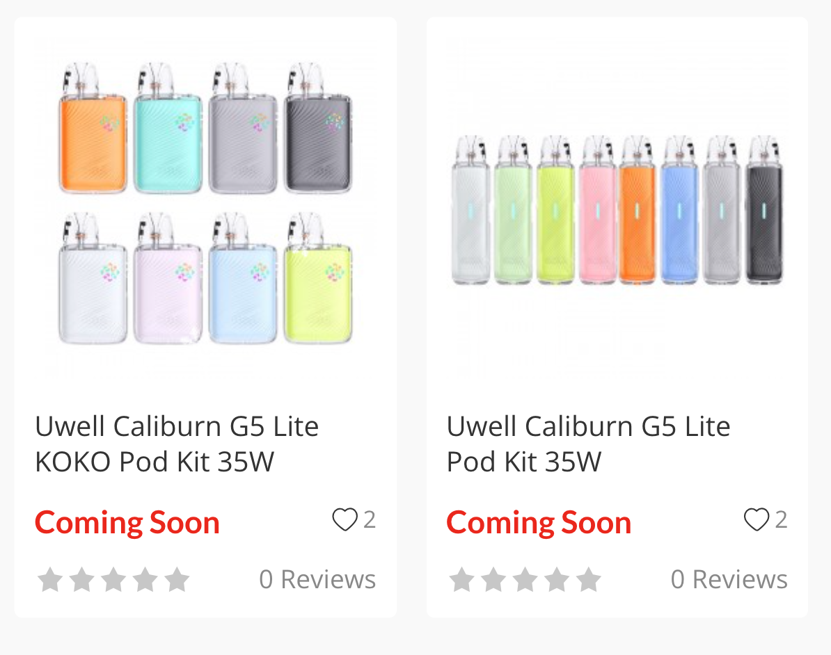 产品 | 配置与指示方式存在差异 UWELL G5 系列三款产品上架英美渠道
