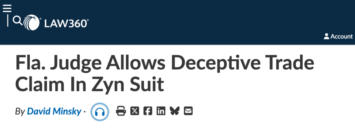 美国法院裁定Zyn营销争议可继续审理 菲莫国际撤诉未获支持