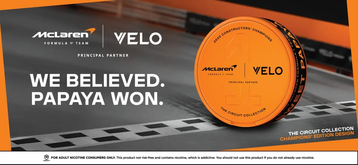 英美烟草借迈凯伦夺冠开展零售活动 并发布 VELO 冠军版尼古丁袋