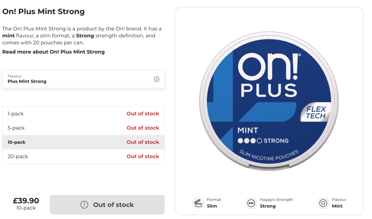 Product | ON! PLUS: Breakdown of Six FDA-PMTA-Authorized Nicotine Pouches—6/9 mg Strengths, Slim Format, and Traditional Flavours