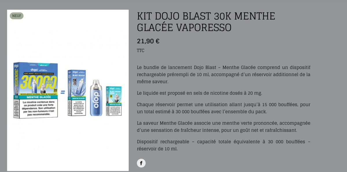 Product | “Prefilled + Refill” Combo, Up to 30,000 Puffs Claimed: DOJO BLAST 30K PRO Launches in the UK and France