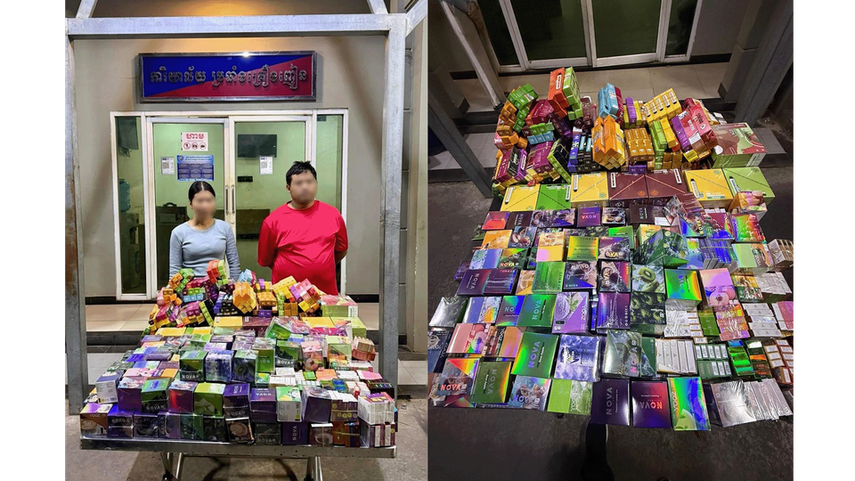 Cambodian authorities seize over 2000 e-cigarettes, arrest distributors in Phnom Penh crackdown