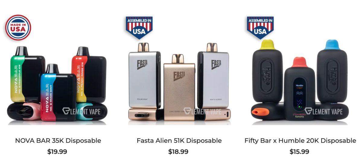 2Firsts Observation | Element Vape Launches “Made in USA” Section as Product Pages Show “Assembled in USA” and “Made in USA” Labels