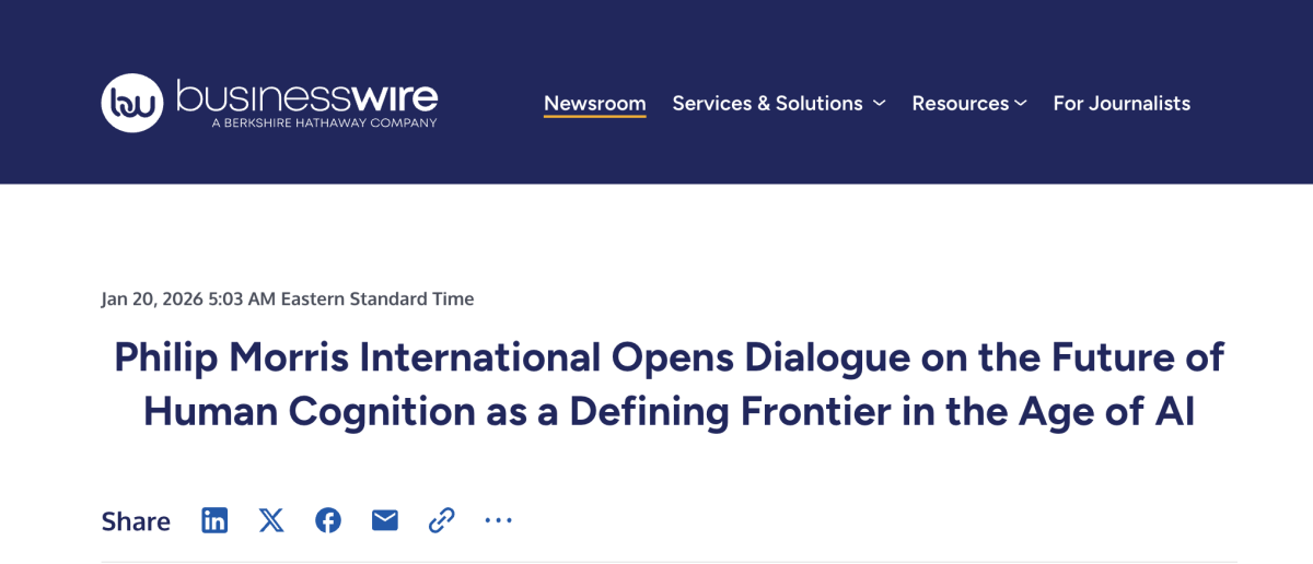 PMI Calls for Cross-Disciplinary Dialogue on Evolution and Governance of Human Cognitive Abilities in the AI Era: White Paper Raises Concerns and Risks of Cognitive Decline and Attention Erosion (来源:Business Wire)