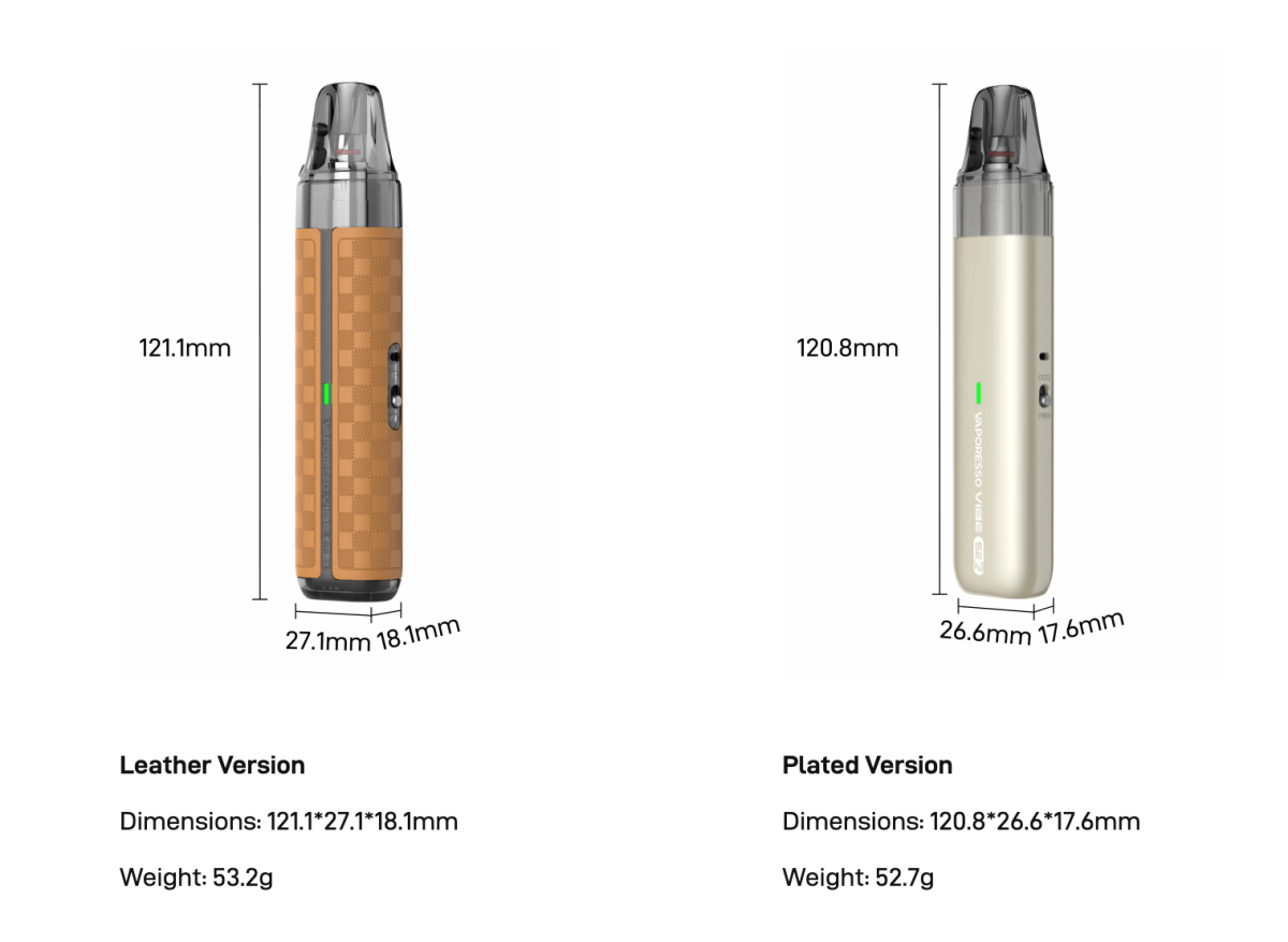 产品|提供皮革/电镀双版本 配1400mAh电池 VAPORESSO官网上线VIBE SE 2