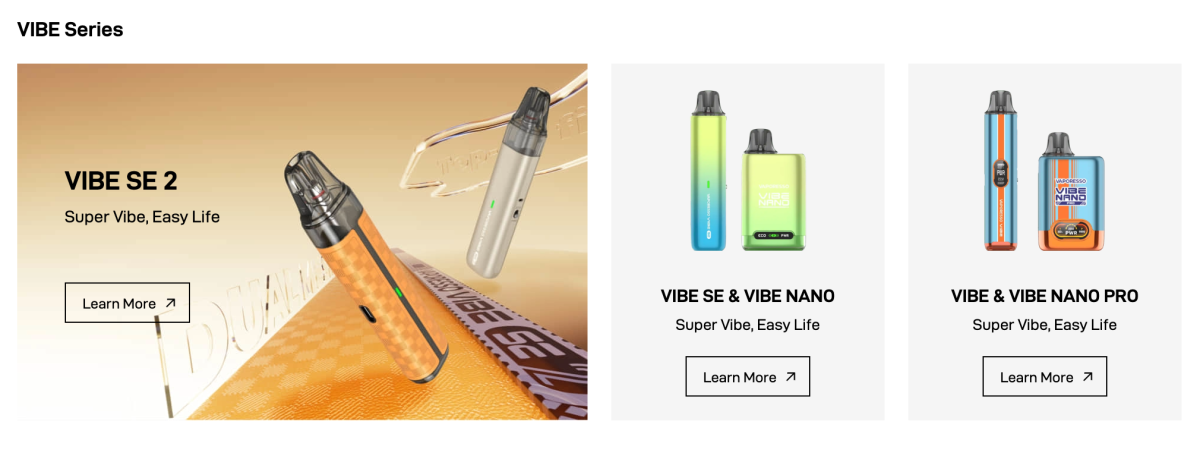 产品|提供皮革/电镀双版本 配1400mAh电池 VAPORESSO官网上线VIBE SE 2