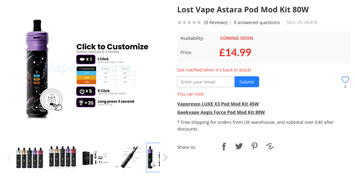 产品|3800mAh电池、最高功率80W,LOST VAPE推“4D便携水烟”