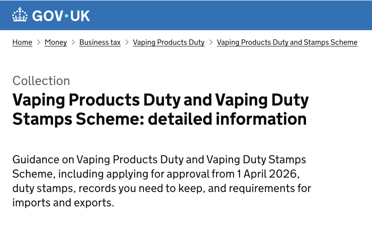 英国税务海关总署敦促电子烟供应链尽快申请税务批准 10月起实施电子烟税