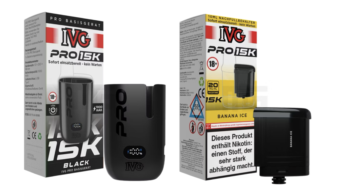 产品｜IVG Pro 15K进入欧洲渠道，高容量Pod系统拓展电子烟产品形态