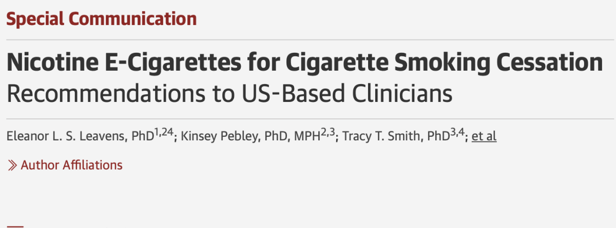 Science | International Experts Propose a New Smoking Cessation Pathway, Citing Higher Quit Rates With E-Cigarettes Than Nicotine Replacement Therapy
