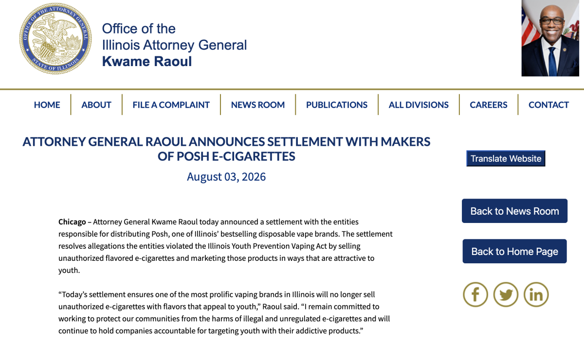 $20 Million, a Permanent Injunction and Distributor Controls: Posh Deal Tightens Illinois Vape Compliance