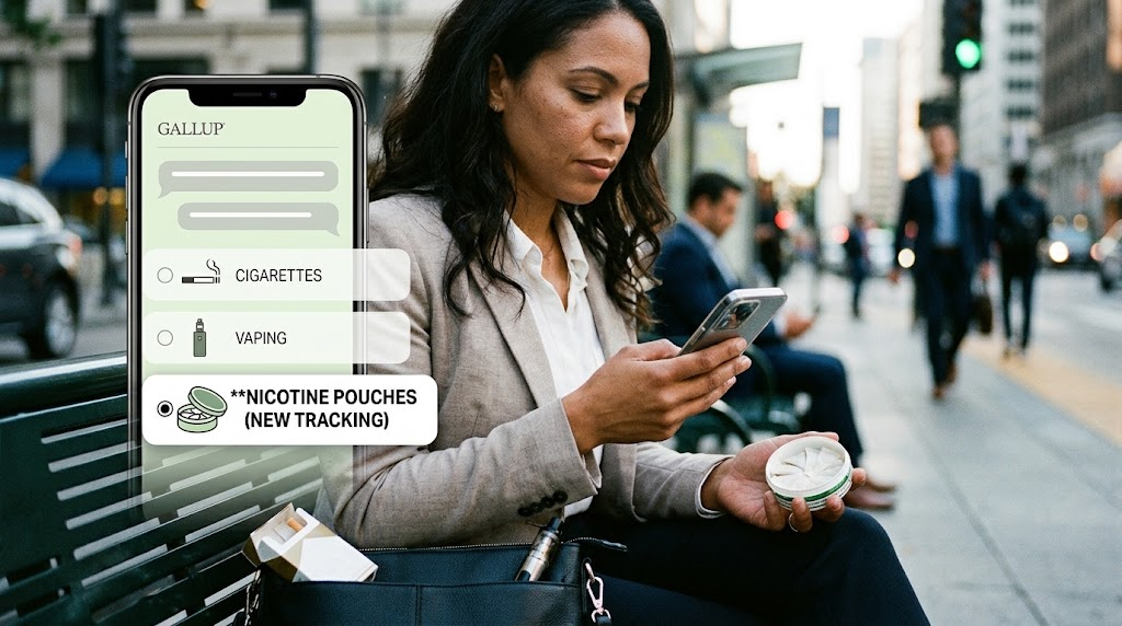 Gallup Tracks Nicotine Pouch Use for the First Time: 11% of U.S. Adults Smoke, 9% Vape and 4% Use Nicotine Pouches