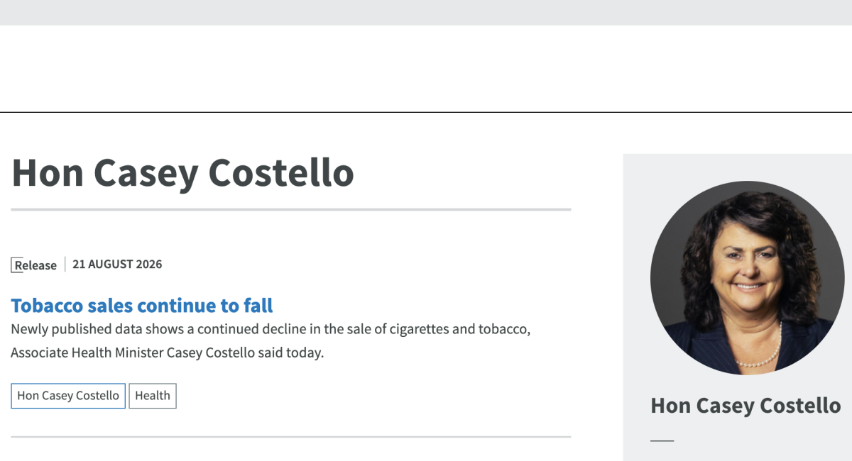 New Zealand Associate Health Minister Casey Costello Warns on Illicit Cigarettes as Legal Tobacco Sales Halve Over Decade