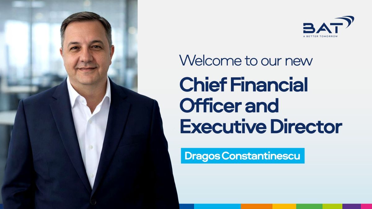 BAT CFO Dragos Constantinescu Takes Office, Returning After Seven Years and Former Asahi Europe Leadership Role