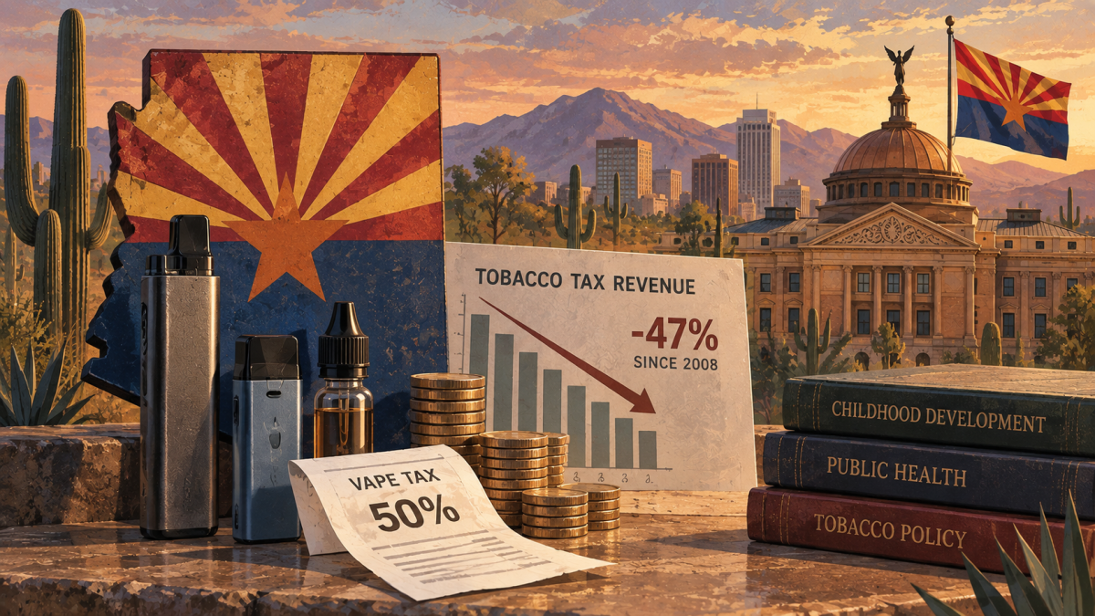 Arizona Turns to a 50% Retail Vape Tax as Tobacco Tax Revenue Falls 47% From 2008