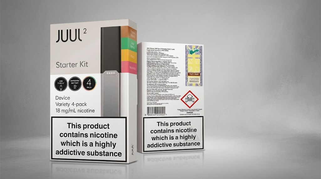 产品｜Juul Labs在英国推出升级版JUUL2套装，四颗烟弹售价9.99英镑，设备改用USB-C充电