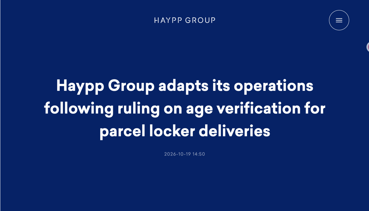 lobal Nicotine-Pouch E-Commerce Group Haypp Shuts Sweden’s Snusnetto Over Age Verification as Identity Checks Become Industry Infrastructure for New Nicotine Products