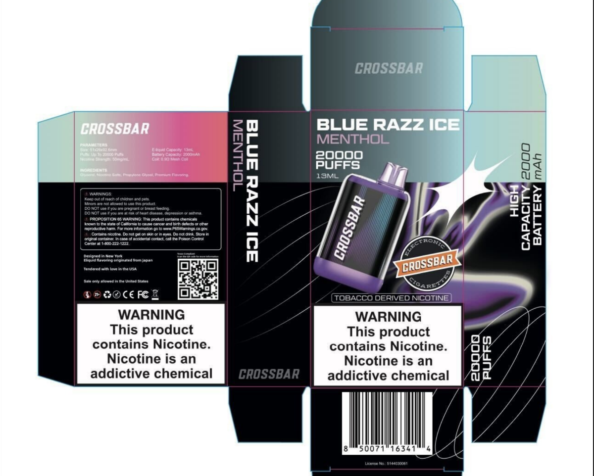 Product | Four CrossBar 20K 13mL High-Puff Vapes Listed on Pennsylvania's ENDS Directory, Rated for Up to 20,000 Puffs